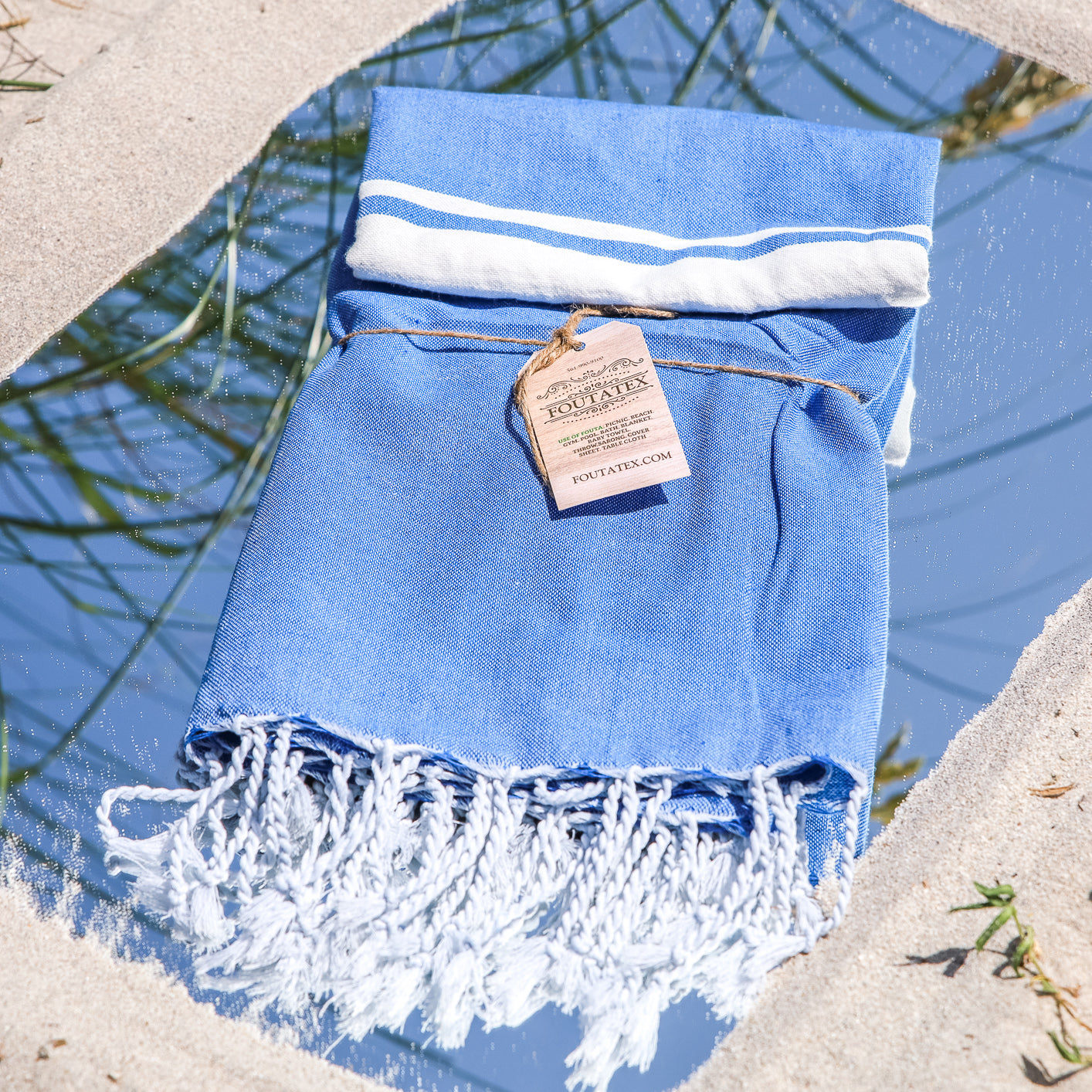 Premium Bath Beach Towel (Classic blue)