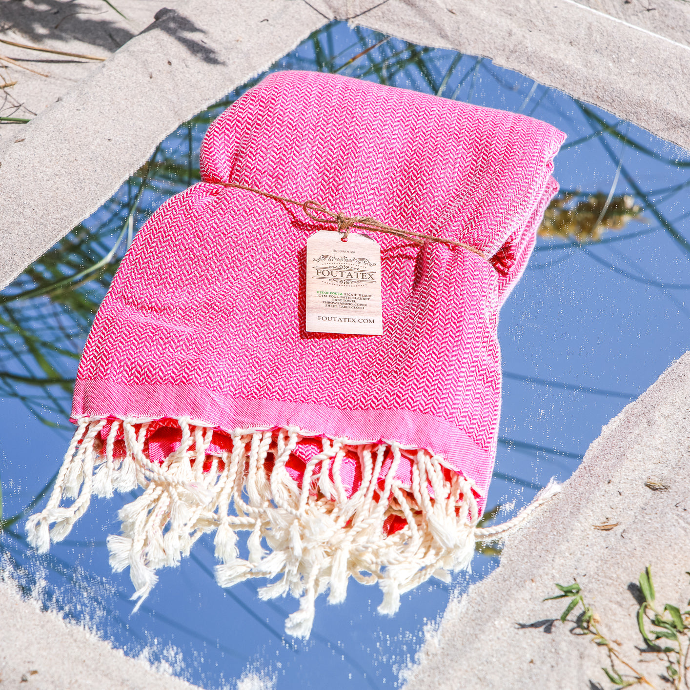 Premium Bath Beach Towel (Chevron Pink)
