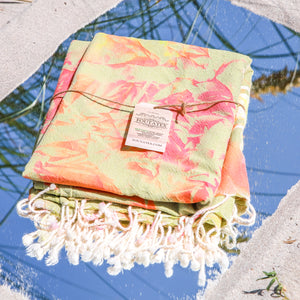 Premium Beach Towel (Tie Dye Yellow)