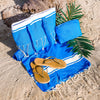 3 Pcs Matching Beach Bag Set (Blue Classic)