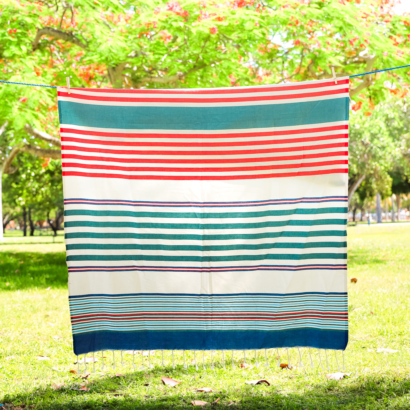 Beach, Camping, Bed Sheet Blanket (Multicolor - W 56" x L 96")