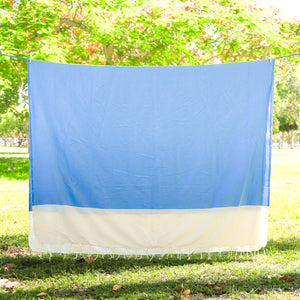 Beach, Camping, Bed Sheet Blanket (Blue- W 56" x L 96")